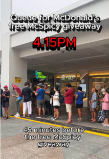 Look at the queue!! Pitstop at McDonald’s McSpicy museum for a free McSpicy burger before Gaga’s concert? 😮‍💨 #8dayseattrending #8dayseat #mcspicy #burger #trending 