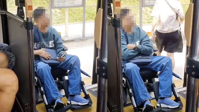 巴士内轮椅停放空间已被占 轮椅男仍执意上车引网轰