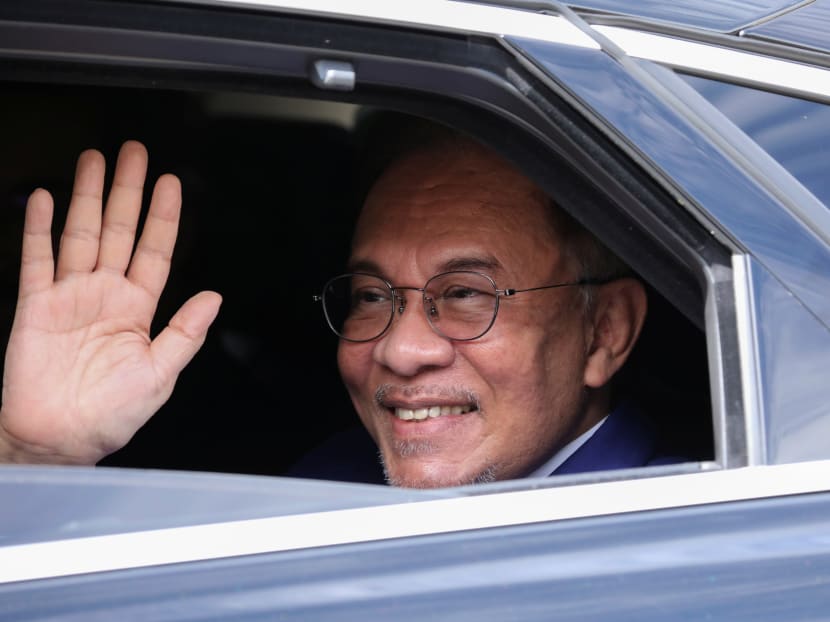 Malaysia opposition leader Anwar Ibrahim leaves National Palace after meeting with the King, in Kuala Lumpur, Malaysia on October 13, 2020.