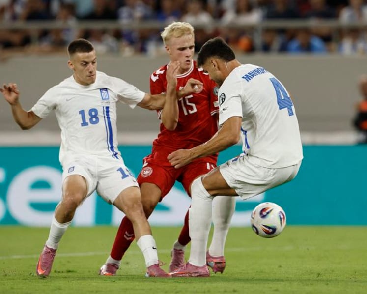 Damsgaard drives Denmark on to 3-0 win over Greece in World Cup qualifier