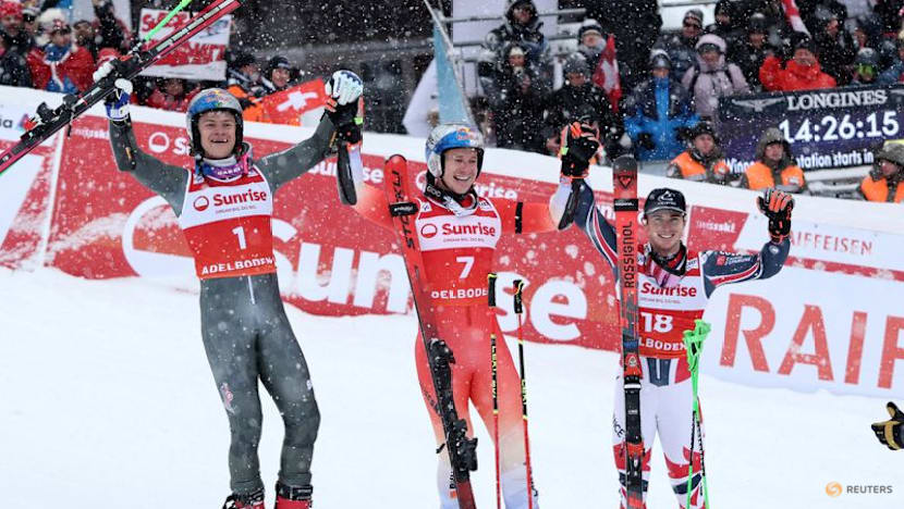 Alpine skiing-Odermatt takes fifth successive giant slalom win in Adelboden