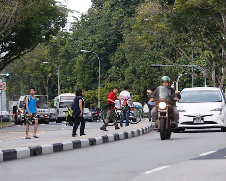 Heavy pedestrian traffic along Bt Batok road where 4-year-old girl was killed
