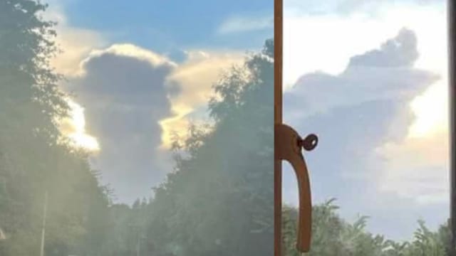 英国天空出现“女王云” 戴招牌帽子网民叹超像