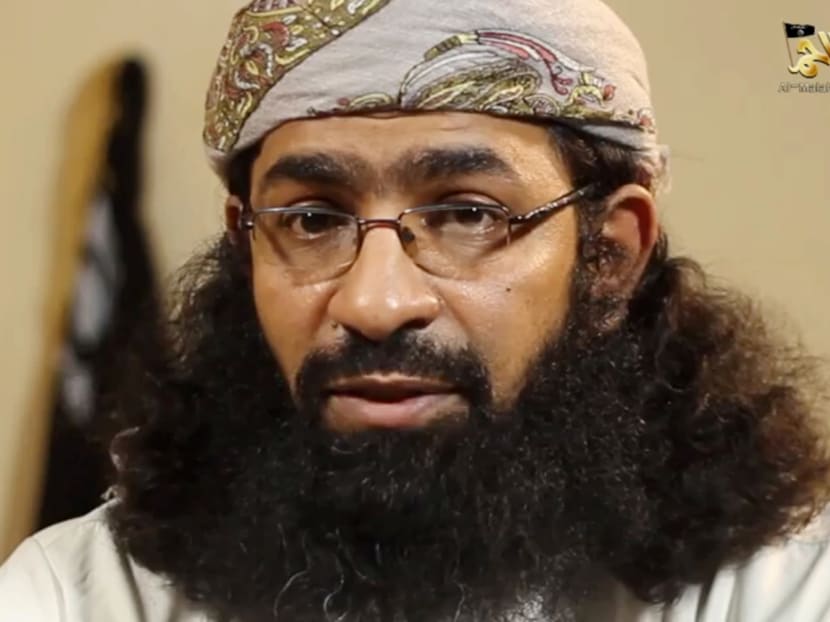 An image grab taken from a video released by Al-Malahem Media, the media arm of Al-Qaeda in the Arabian Peninsula, shows Khalid Omar Batarfi (also known as Abu Meqdad al-Kindi) in a video posted online on June 15, 2015.