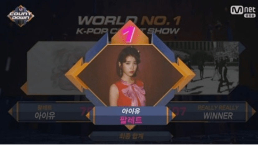 IU Wins ′M COUNTDOWN′ Trophy With ′Palette′