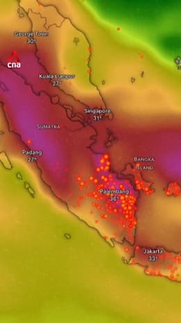 Forecast shows haze expected to persist in parts of Southeast Asia over 24 hours