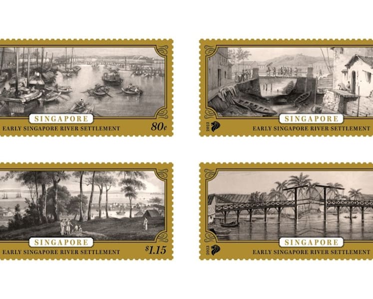 SingPost, NLB launch new stamps featuring historical images of the Singapore River