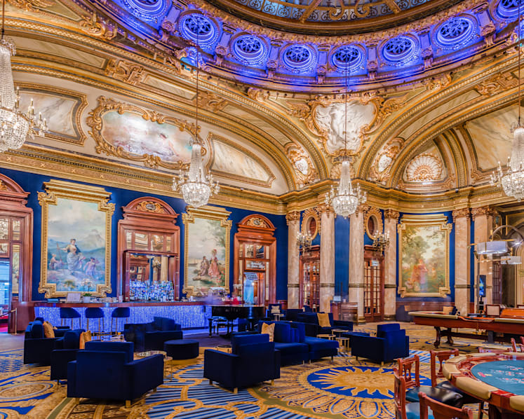 Inside the legendary Casino de Monte-Carlo, famously frequented by James Bond