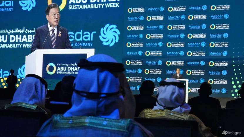 From oil-rich UAE, South Korea president vows climate action