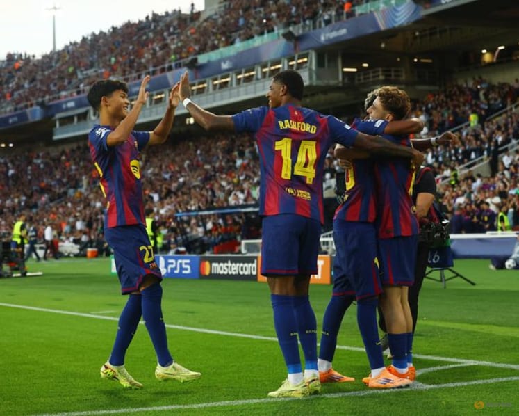 Fermin hat-trick inspires Barcelona to 6-1 rout of Olympiacos