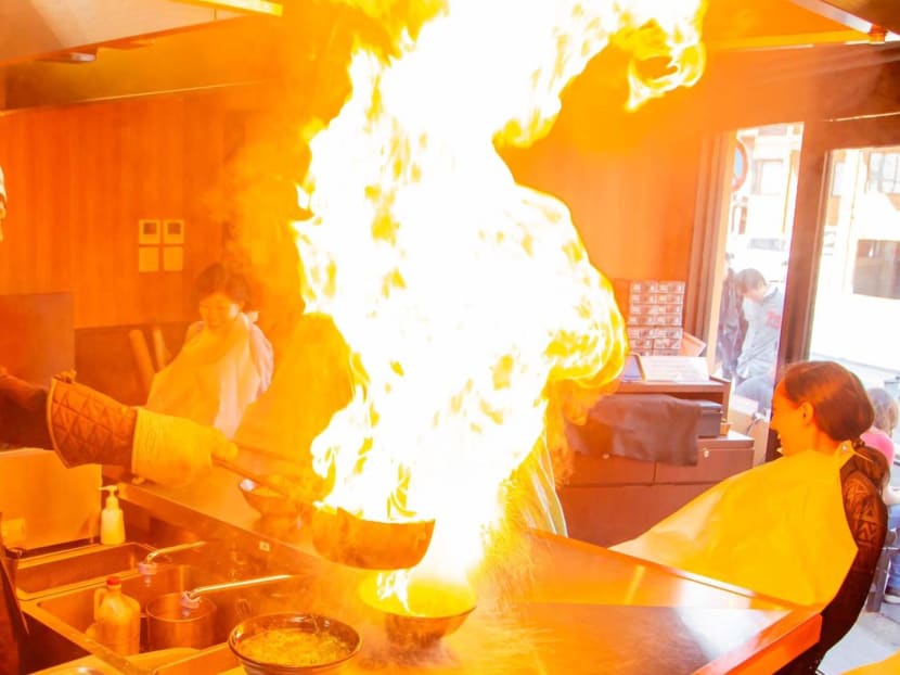 Diners have to wear protective covers.