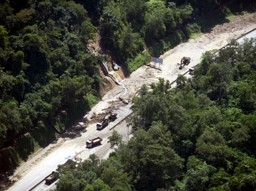 Mudslide clean-up work on the Karak Highway was still ongoing yesterday. Photo: Bernama