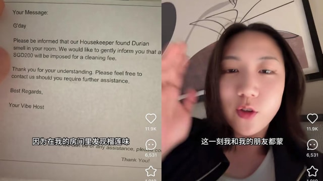 在酒店吃榴梿被罚200元清洁费 旅客表歉意：第一次来新加坡