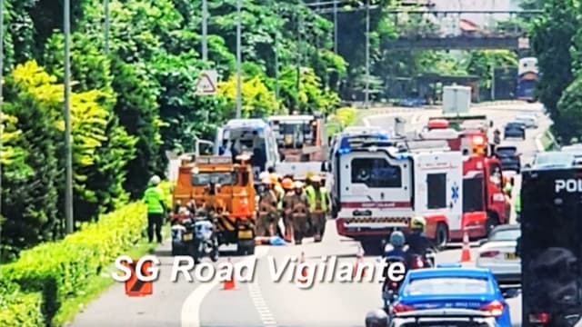 裕廊发生致命车祸  摩托车骑士死亡