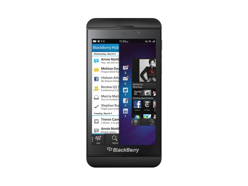 The BlackBerry Z10 smartphone. Photo BLACKBERRY