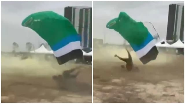 马国一突击队员跳伞示范着陆失误 身受重伤