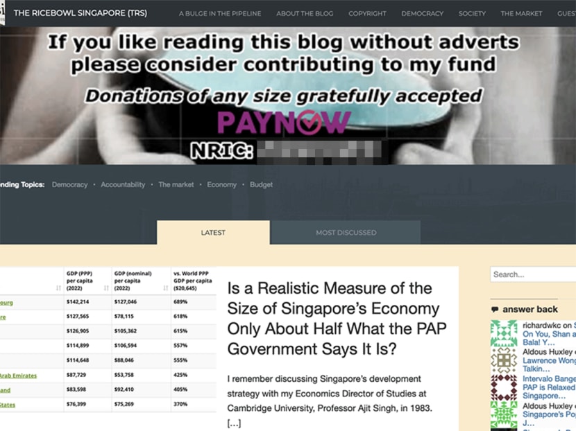 Screenshots of webpages from The Ricebowl Singapore's website on Dec 11, 2023.