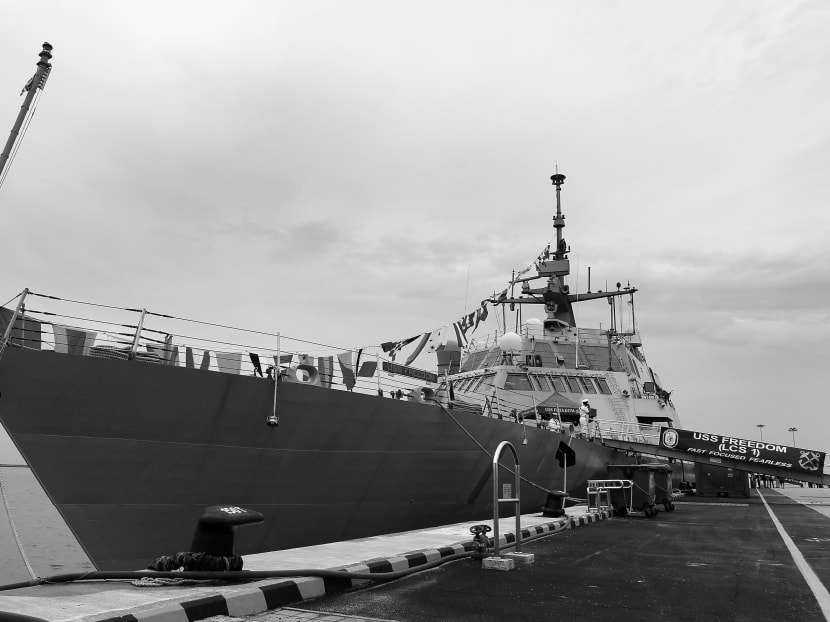 The USS Freedom was moored at Changi Naval Base when it arrived in Singapore last year, during the inaugural deployment overseas of a United States Navy littoral combat ship. Photo: Reuters