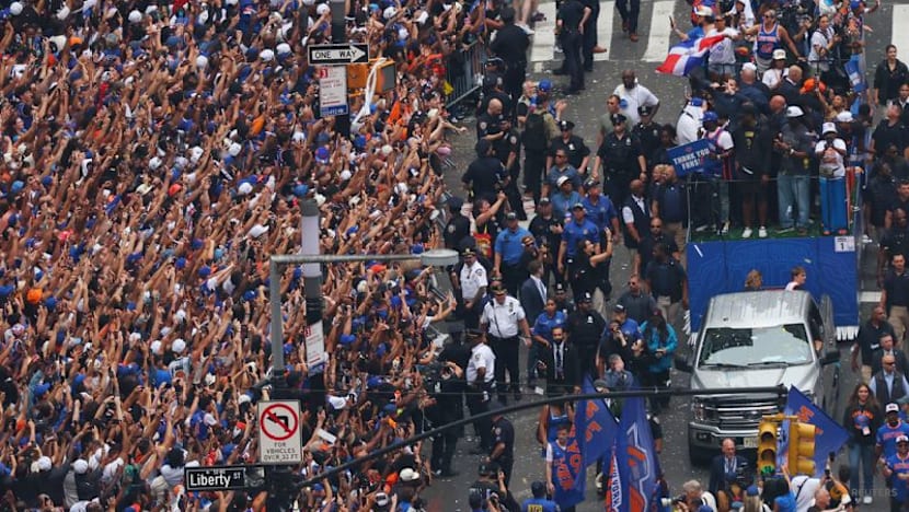 Euphoric Knicks fans flood New York for championship ticker-tape parade