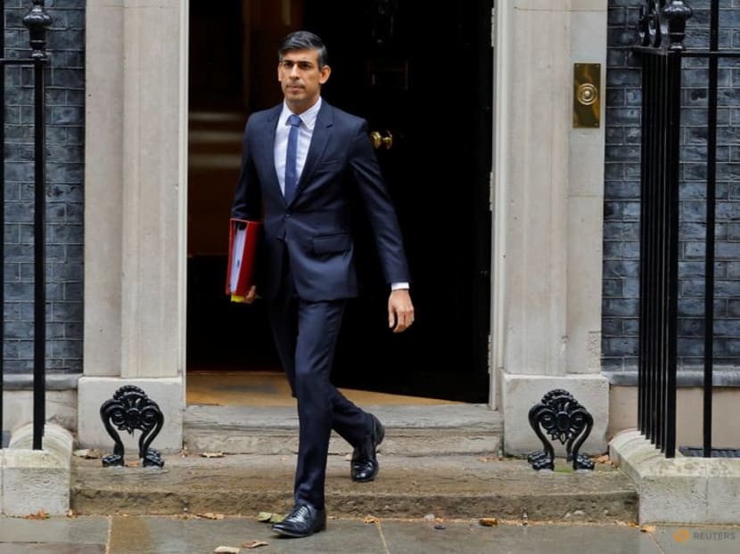 British Prime Minister Rishi Sunak leaves 10 Downing Street to attend Prime Minister's Questions at the Houses of Parliament in London, Britain, on Oct 18, 2023.