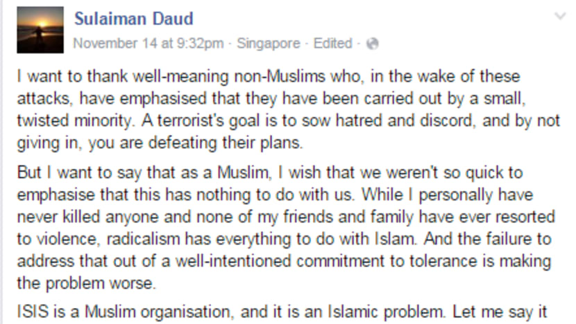 Facebook post urging Muslims to confront ISIS issue goes viral online