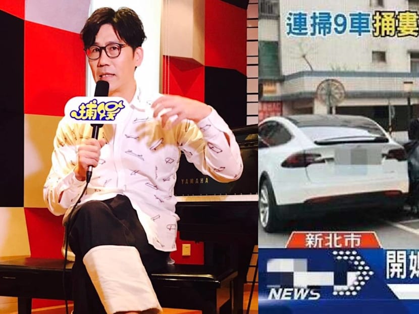 Taiwanese Singer Luo Shifeng&rsquo;s 19-Year-Old Son Knocked Down 9 Motorbikes While Driving His Mum&rsquo;s Tesla