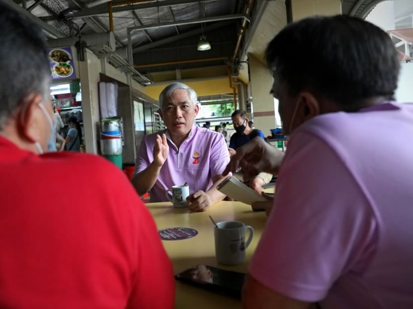 Opposition politician Goh Meng Seng speaking at a coffee shop during the 2020 General Election. Opposition politician Goh Meng Seng speaking at a coffee shop during the 2020 General Election.