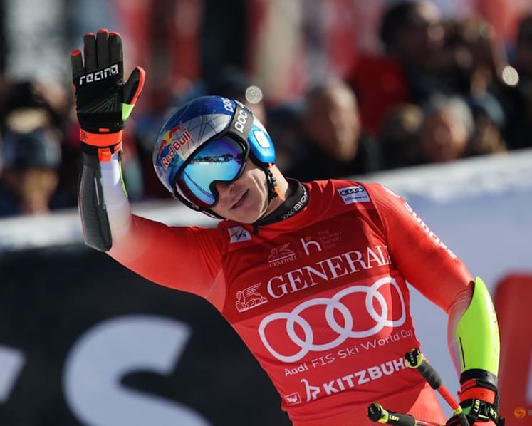 Alpine skiing-Unstoppable Swiss Odermatt wins Kitzbuehel super-G