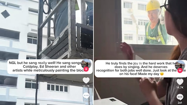 客工边粉刷边唱歌 网民赞歌声动人又正能量