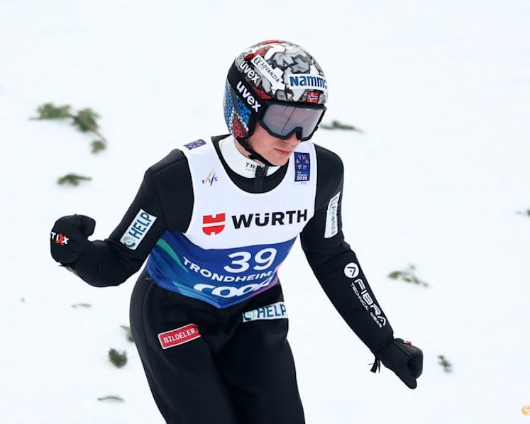 Ski jumping-Norway's Lindvik, Forfang accept suspensions over suit tampering