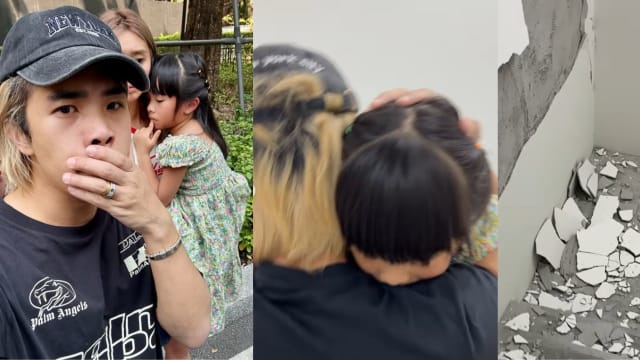 游泰国期间遇强震 网红陈建豪抱女儿直奔21层下楼
