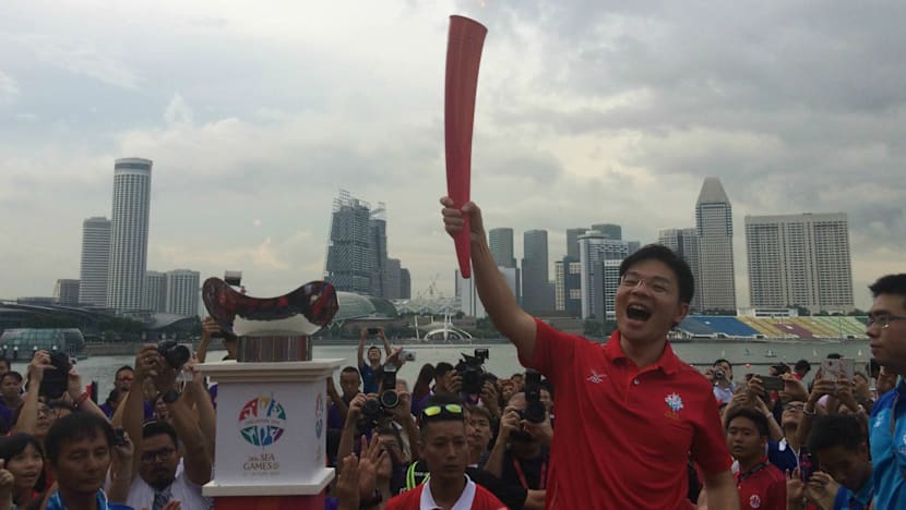 Minister Lawrence Wong lights 28th SEA Games Torch