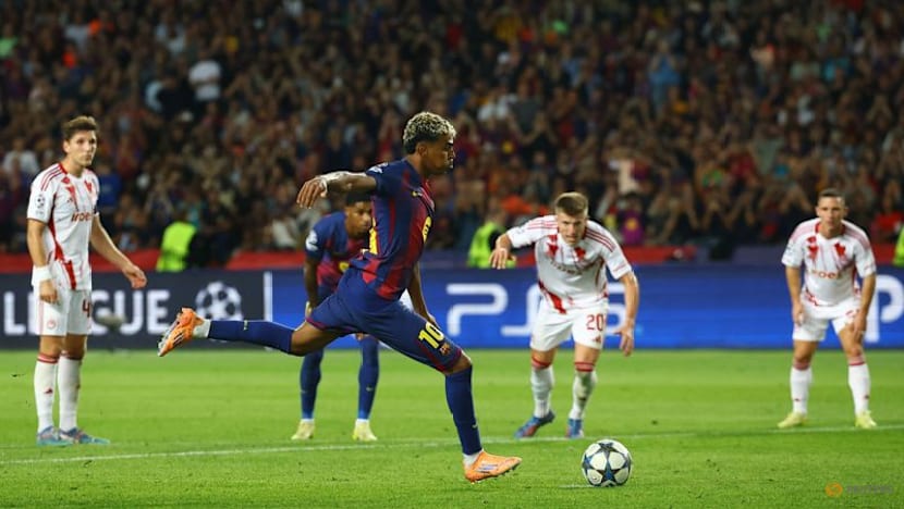 Fermin hat-trick inspires Barcelona to 6-1 rout of Olympiacos