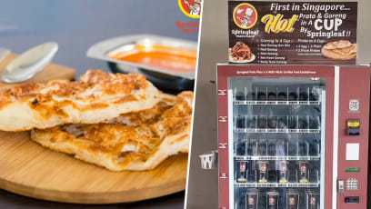 S’pore’s First Prata Vending Machine Dispenses Warm Prata & Curry, But There’s A Catch