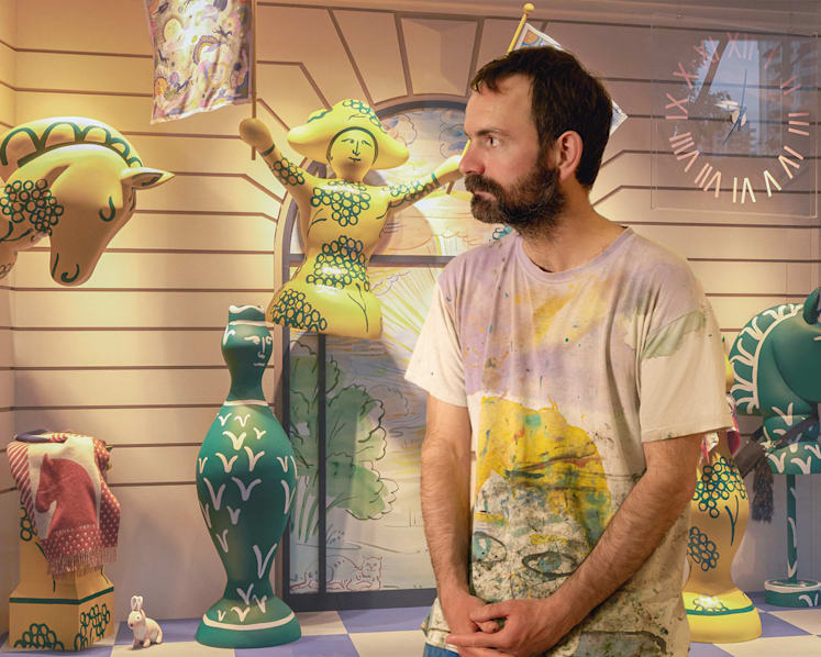 French artist Matthieu Cosse designs his first ever Hermes window display in Singapore