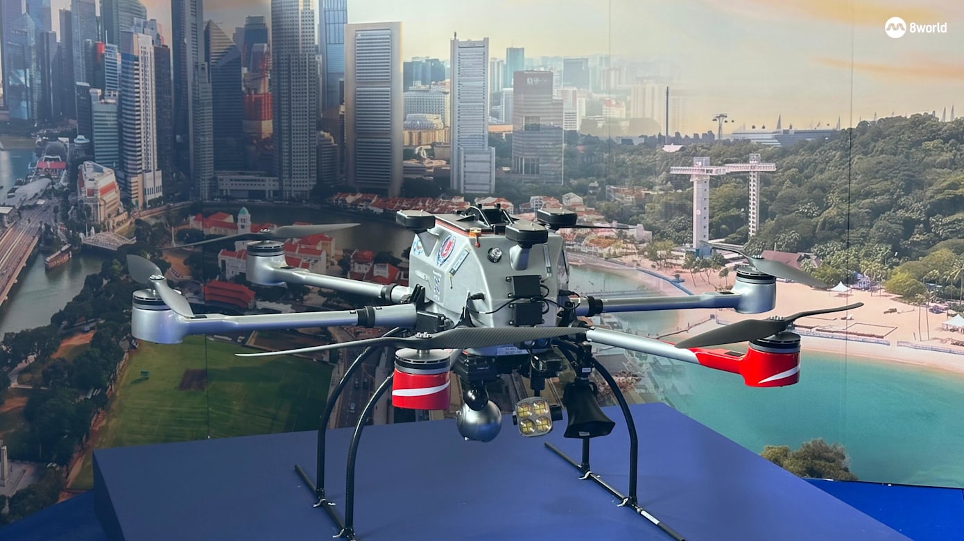 内政团队空中守护者（Home Team SkyGuardian）无人机系统。（图：沈欣颖）