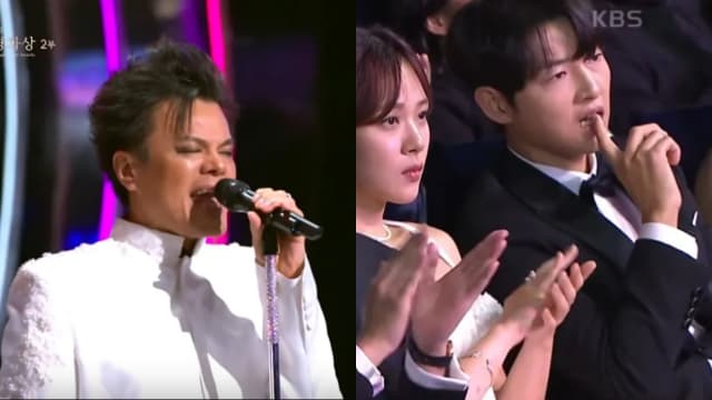宋仲基吓得咬手指、柳俊烈皱眉叹气　艺人看JYP表演的表情让全网笑疯！