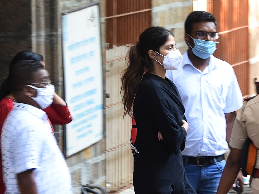 Bollywood actress Rhea Chakraborty is arrested by the Narcotics Control Bureau in connection with drugs-related allegations on the late actor Sushant Singh Rajput's death case, in Mumbai on Sept 8, 2020.