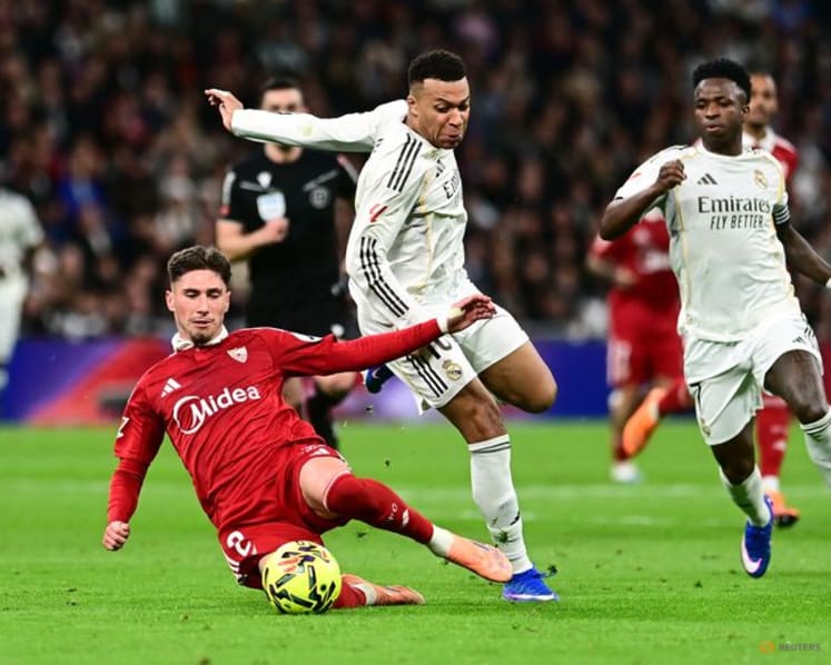 Mbappe equals Ronaldo record in Real Madrid's 2-0 win over Sevilla