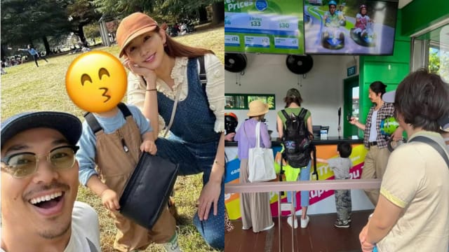 林志玲一家三口现身圣淘沙，3岁儿子完美遗传父母高挑身材！