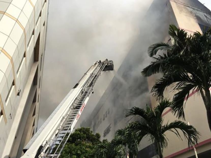 Huge fire breaks out at CK Building in Tampines