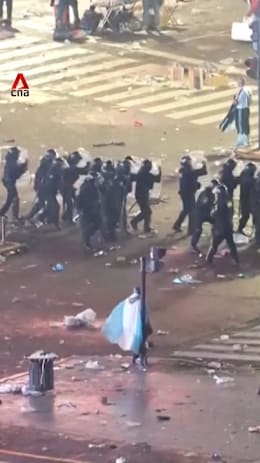 Argentina fans throw stones at police in Buenos Aires after World Cup final loss