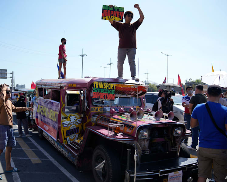 Philippine drivers stage strike over plan to phase out jeepneys, ageing public transport vehicles