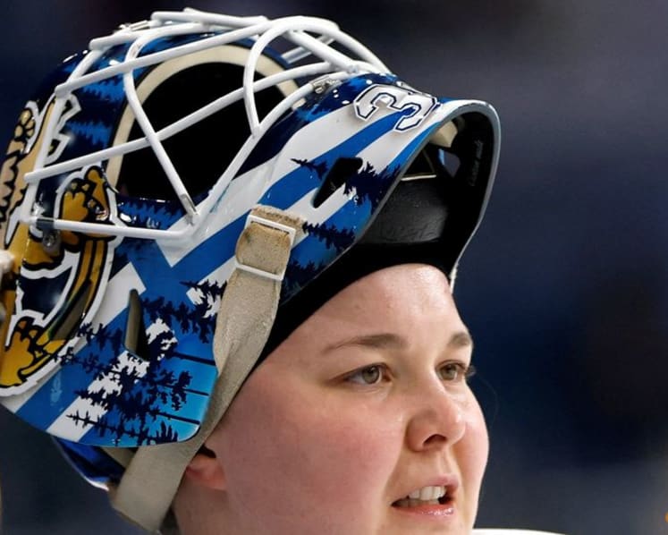 Ice hockey-Goalies show pride and personality with artistic helmets