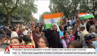 Thousands of 'cockroach movement' supporters gather to march on India parliament