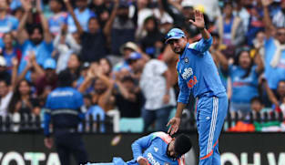 India's Iyer taken to hospital after fielding injury