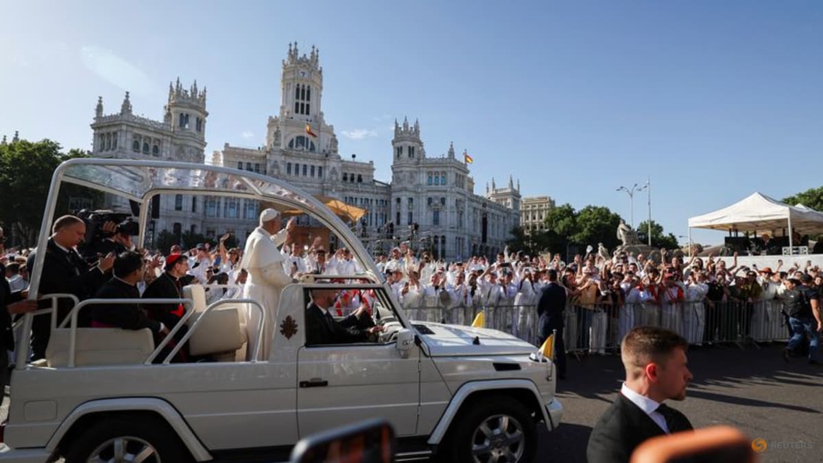 More than a million line Madrid streets to see Pope Leo