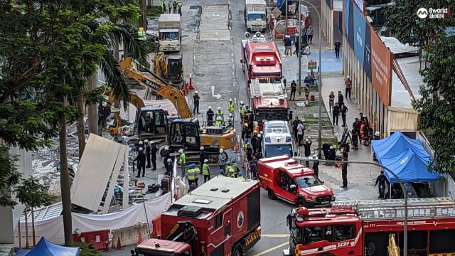 柏南街工地建筑倒塌 附近员工：以为发生地震