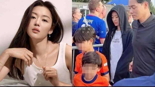 全智贤一家四口游欧洲被拍　两个儿子帅气模样曝光！