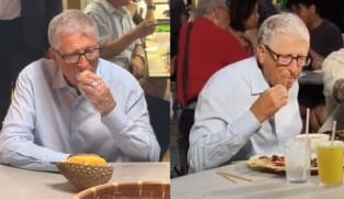 Bill Gates seen eating durian, chicken rice, satay and more at Singapore's Newton Food Centre